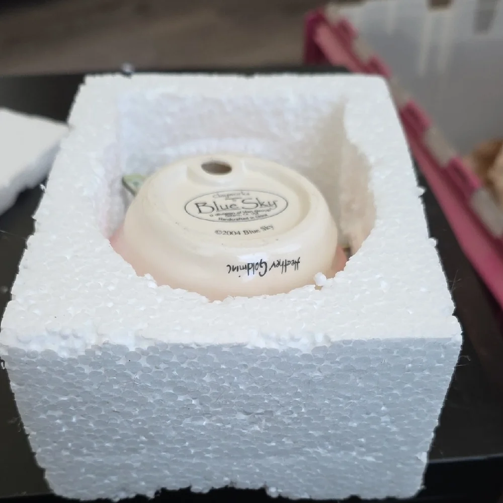 Blue Sky Pink and Cream Rose Accent Dish
